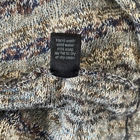 Peruvian Connection Women's Cardigan Large Short Sleeve Gray Knit Long V-Neck - Picture 6 of 7